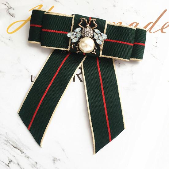 Men Neck Tie Plaid Pattern Faux Pearls Decor Bowknot Neck Tie Detachable Versatile Bowtie Outfit Accessories