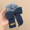 Cute Bow Rubber Band Lamb Wool Bowel Hair Rings Knitted Wool Plush Ponytail Hair Tie Headwear Scrunchies Girls Hair Accessories