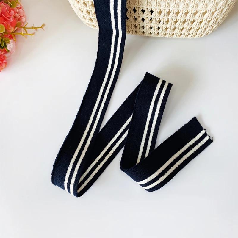 80cm Long Cotton Stretch Plain Knit Rib Trim Fabric, Suitable for Round Cuffs Neck V-neck T-shirt Baseball Jacket