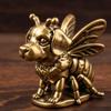 1/2Pcs Brass Small Bee Dog Mini Figurine Set Of Vintage Craft For Home Decoration Art Collection Gifts Desktop Ornament