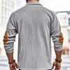 Men's  Casual Outdoor Lapel Corduroy Pullover Long-sleeved Top