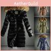 Long Womens Ladies Warm Jacket Hooded Puffer Coat Winter Fur Casual