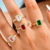Adjustable Wedding Rings For Women, Crystal Engagement Proposal Ring Jewelry Femme Gift