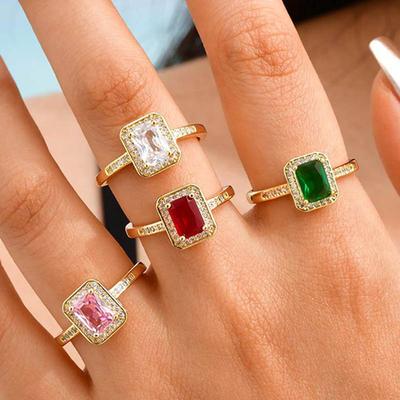 Verstelbare Trouwringen Voor Vrouwen, Kristallen Verlovingsaanzoek Ring Sieraden Femme Cadeau