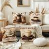Caffe-Infused Decorative Pillow Covers: Latte, Mocha, Espresso & More Sofa Cushion Cover Home Room Decoration 2D Flat Printing