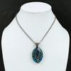 Natural Blue Labradorite Gemstone Copper Wire Wrap Gift Pendant 2.29" C1U86