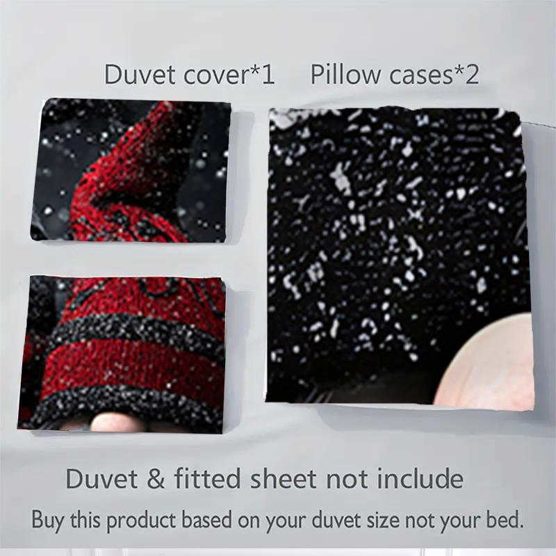 3Pcs Winter Gnome Trio Bedding Sets For All Sizes New 3D Printed Bed Cover Comforter Duvet Cover Pillowcase Bedroom Decoration