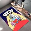 "BT21 Cartoon Characters Red Carpet Rug for Living Room Decor" Suitable for Use As an Anti-slip for Living Room Bedroom Sofas