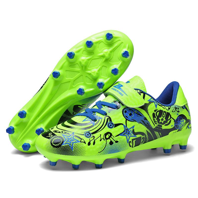 Children'S Football Shoes Tf Broken Nails Boys And Girls Teenagers Students Anti-Skid Ag Nails Leather Foot Velcro Training