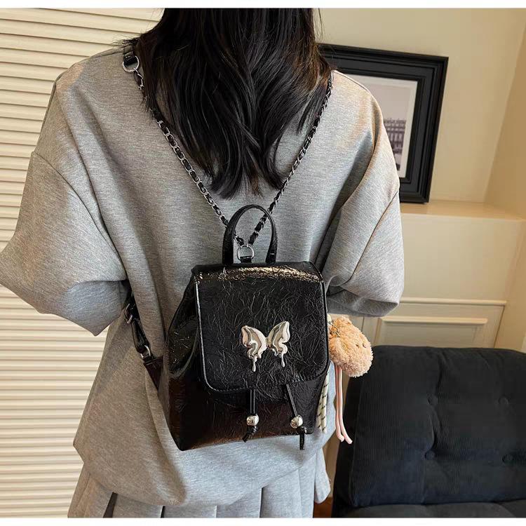 High-end Bag Women's Backpack Fashionable Schoolbag College Students Commuter Hand-carried Small