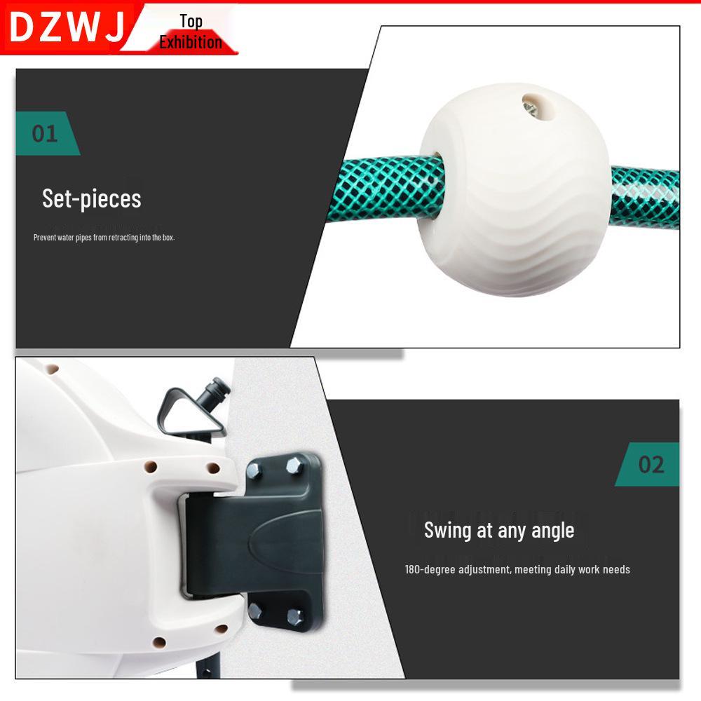 Courtyard Automatic Retractable Hose Reel & Collector for Car Washing and Gardening