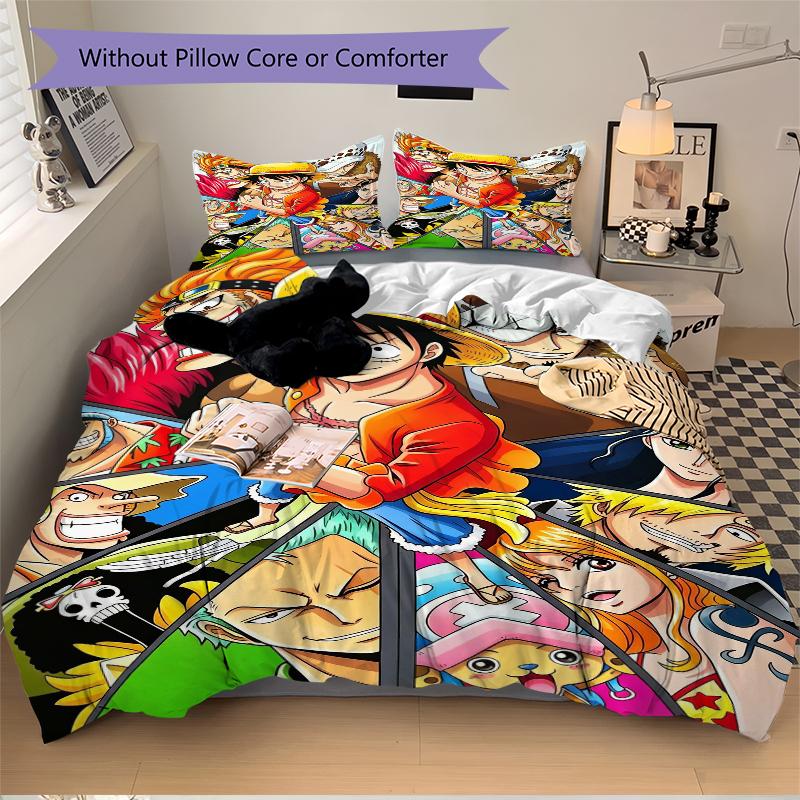 1Pc One Piece Adventure Bedding Set Quilt Cover Pillowcase Home Christmas Xmas Halloween Gift 1 Duvet Cover 2 Pillowcase M92481