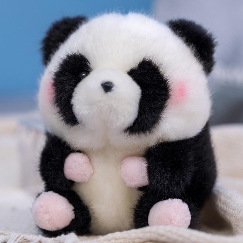 Cute Panda Plush Toy Backpack Pendant Small Rabbit Hamster Kawaii Doll Keychain