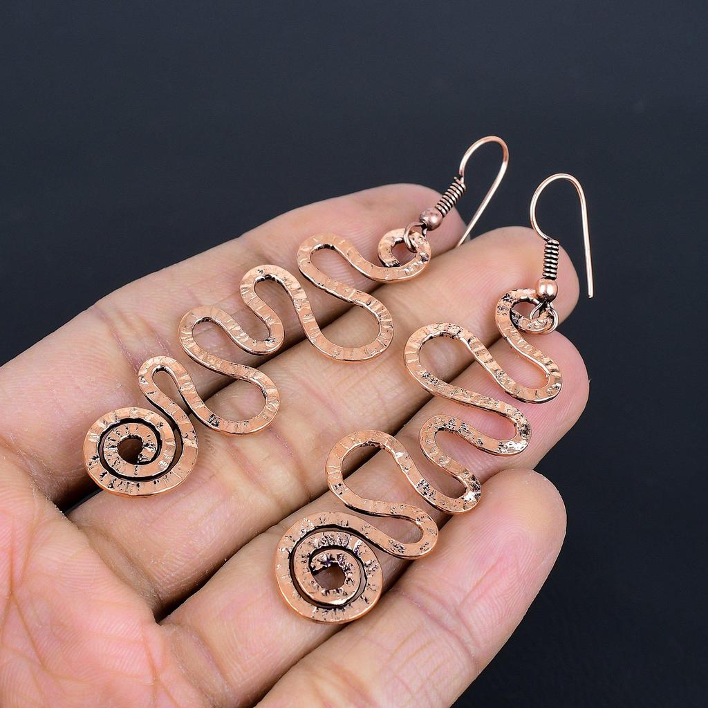 Designer Copper Earrings, Handmade Gemstone Earrings Jewelry, Gifts For Wife Brand New Earrings