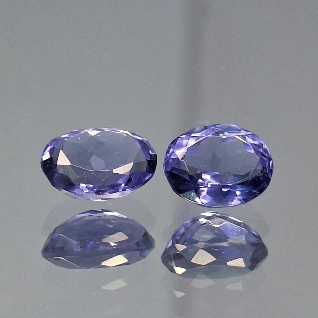 Oval Cut Natural Blue Iolite 19-21 Ct Pair Beautiful Certified Loose Gemstone