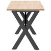 Coffee Table with X shaped Frame 160 x 40 x 45 cm Solid Pine Wood & Steel