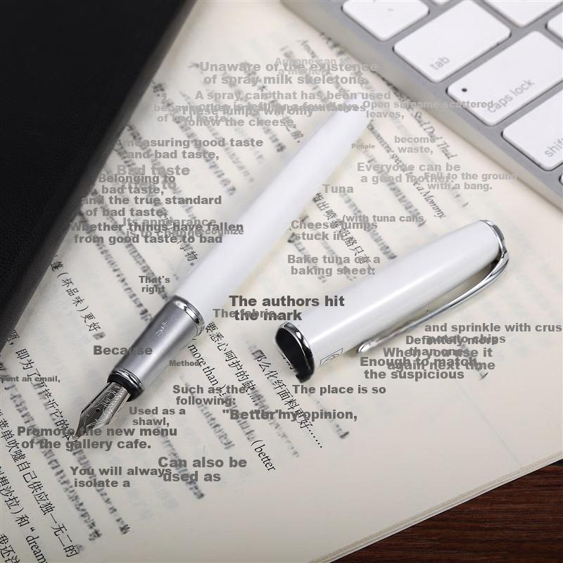 Pimio (Pimio) Calligraphy Pen with Bent Tip, Hard Nib, for Men And Women, Adult And Student Use, Fine Point 1.0mm, 916 Mubai White