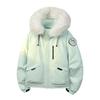 Men's and Women's Winter Thick Warm Hooded Fur Collar Detachable Lightweight Windproof Couple Cotton Jacket