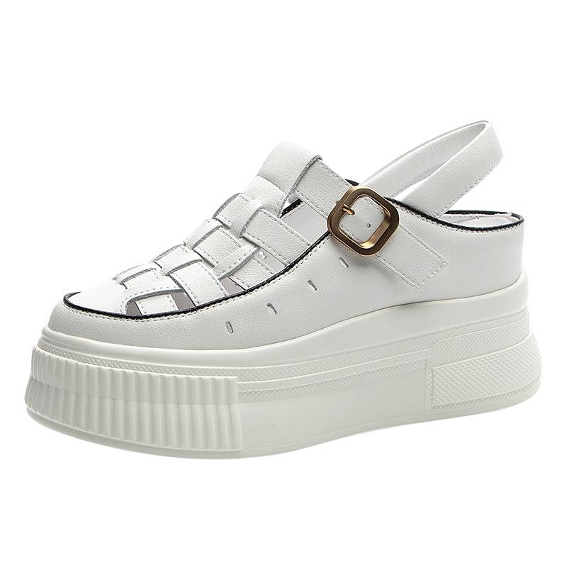 Summer small size new hollow thick sole heightening women's shoes breathable and comfortable versatile slippers casual Roman sandals women