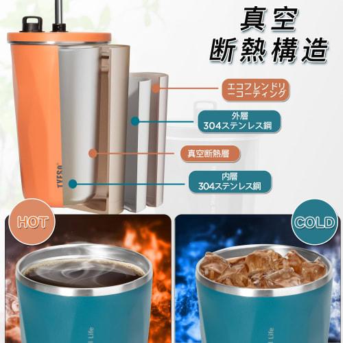 TYESO Tumbler with Straw, Stainless Steel, Wide Mouth, Vacuum Insulated, Suitable for Home, Office, and Outdoor Use, Available in Multiple Colors, Kee