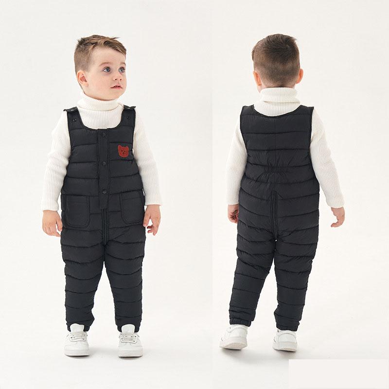 Pantaloni Invernali di Cotone per Bambini Salopette Calde Pantaloni Invernali Spessi Imbottiti in Piumino Salopette per Bambine Tuta Pantaloni