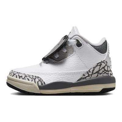 Air 3 Retro TD Hide N Sneak Bebek Spor Ayakkabı Beyaz Siyah Demir FB4415-100