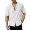 Men's Short Sleeve Cuban Collar Shirt Casual Button Down Summer Beach Vacation Breathable Tops