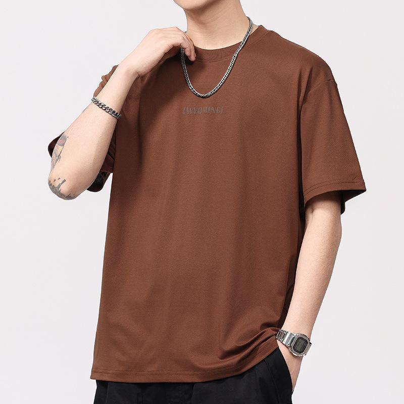 

Японская Свободная Футболка с Коротким Рукавом Мужская Летняя Повседневная Футболка из Чистого Хлопка с Принтом Футболка с Круглым Вырезом с Коротким Рукавом 4XL