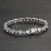 Hip Hop Couple Jewelry Claw Setting Big and Small Size Heart Zircon Tennis Bracelet for Women Valentine's Day Gift