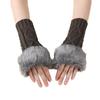 Women's Autumn-Winter Diamond Pattern Knit Wool Gloves