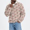 Herren Weihnachts-Print Flanell-Sweatshirt mit Stehkragen für die Feiertage