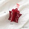 NUCHI Christmas Decoration: Red Flocked Reindeer Bell Ornament for Tree