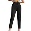 Women's Solid Color Casual Pants Micro-elastic Slim-fit Belt Embellished Straight-leg Suit Nine-point Pants
