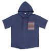 Summer Men's Lightweight Pocketed Breathable Linen Loose-Fit Hooded Cardigan Short-Sleeved Shirt