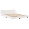 VidaXL Cadre de lit avec tête de lit blanc 150x200 cm bois pin massif, meuble de chambre, sommier, lit en bois, lit, lit 850726