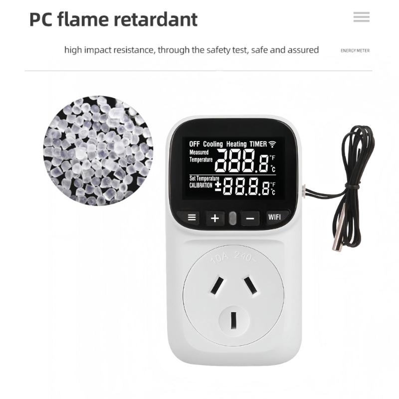 Digital Temperature Controller Outlet Socket Heating Cooling Thermostat With Timer Switches for Refrigerator Aquaculture
