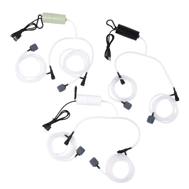 Aquarium Usb Oxygen Air Pump Fish Tank Portable Dual-Hole Silent Air Compressor Aerator Portable Mini Small Oxygenator