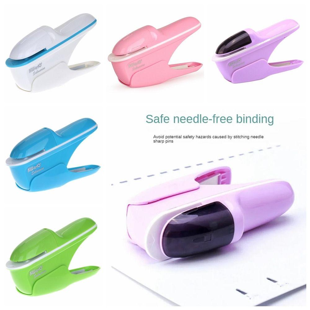 

Безопасный нескрепочный степлер стационарный без скоб сшивание книг бумага сшивание офисные принадлежности синий