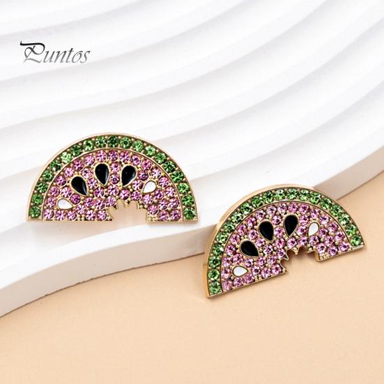 Watermelon Slice Brooch 1/2Pcs Rhinestone Brooch, Sparkling Fruit Lapel Pin, Sweater Shape Cardigan Coat Suits Accessories, Jewelry Gift for Women Pin