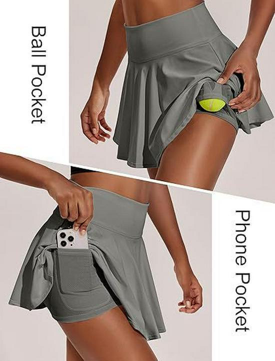 Women's Quick-Dry Pleated Skort: Casual Yoga, Golf, Tennis Skirt
