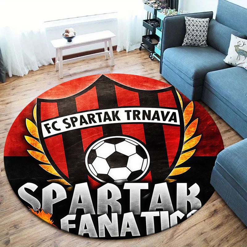 FC Spartak Trnava Round Area Rug,Carpet Rug for Living Room Bedroom Sofa Playroom Decor,Non-slip Floor Mat