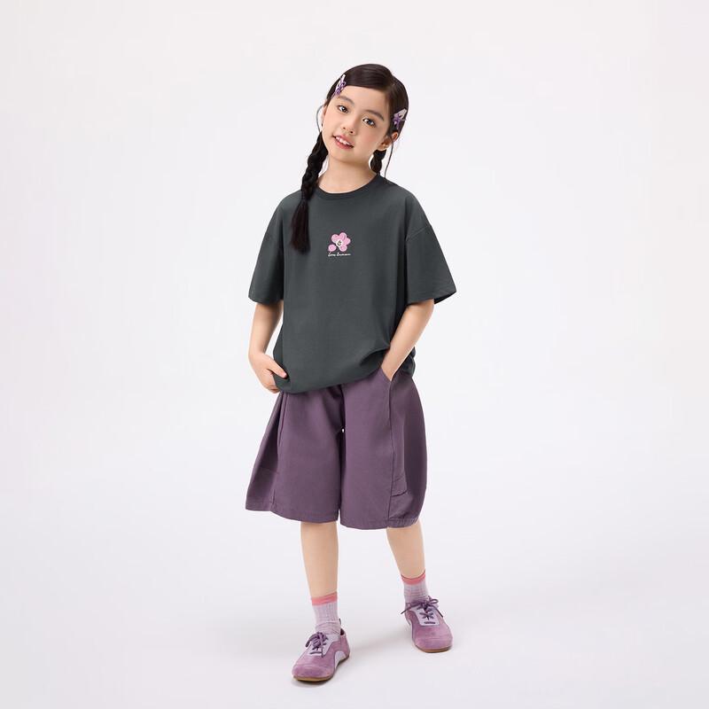 Girls' 10A Antibacterial Round Neck Short Sleeve T-Shirt