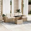 VidaXL Garden Lounge Set with Cushions 6 Pcs Beige Braided Resin 3269128
