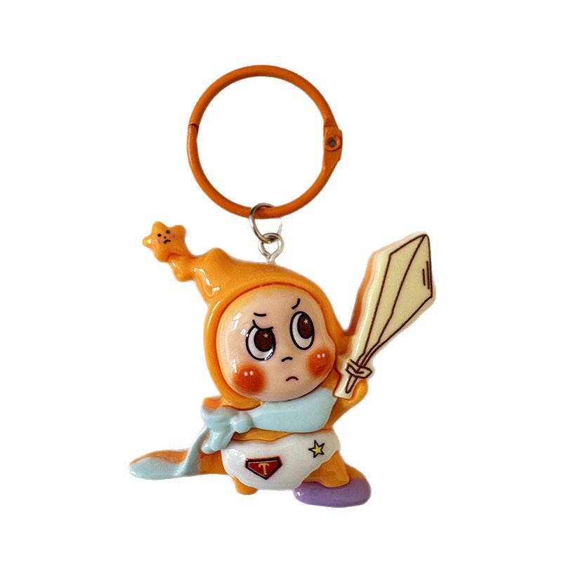 Cute Alien Cartoon Resin Keychain Pendant - Handmade DIY Jewelry Accessories for Girls