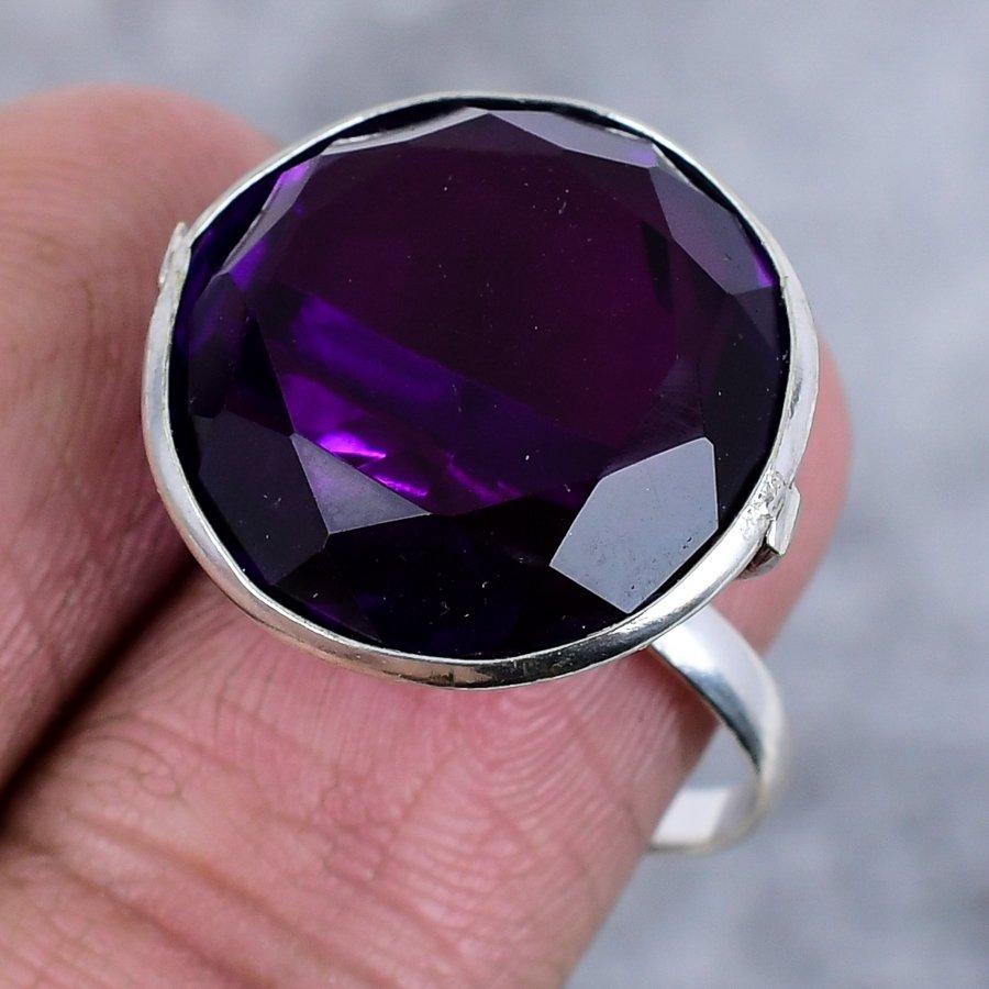 Amethyst Gemstone 925 Sterling Silver Jewelry Ring Size 8