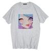 Dark Gothic Short Sleeve T-shirt Cute Cartoon Girl Streetwear Simple Casual Top Retro Loose E-Girl Summer Short Sleeve T-shirt