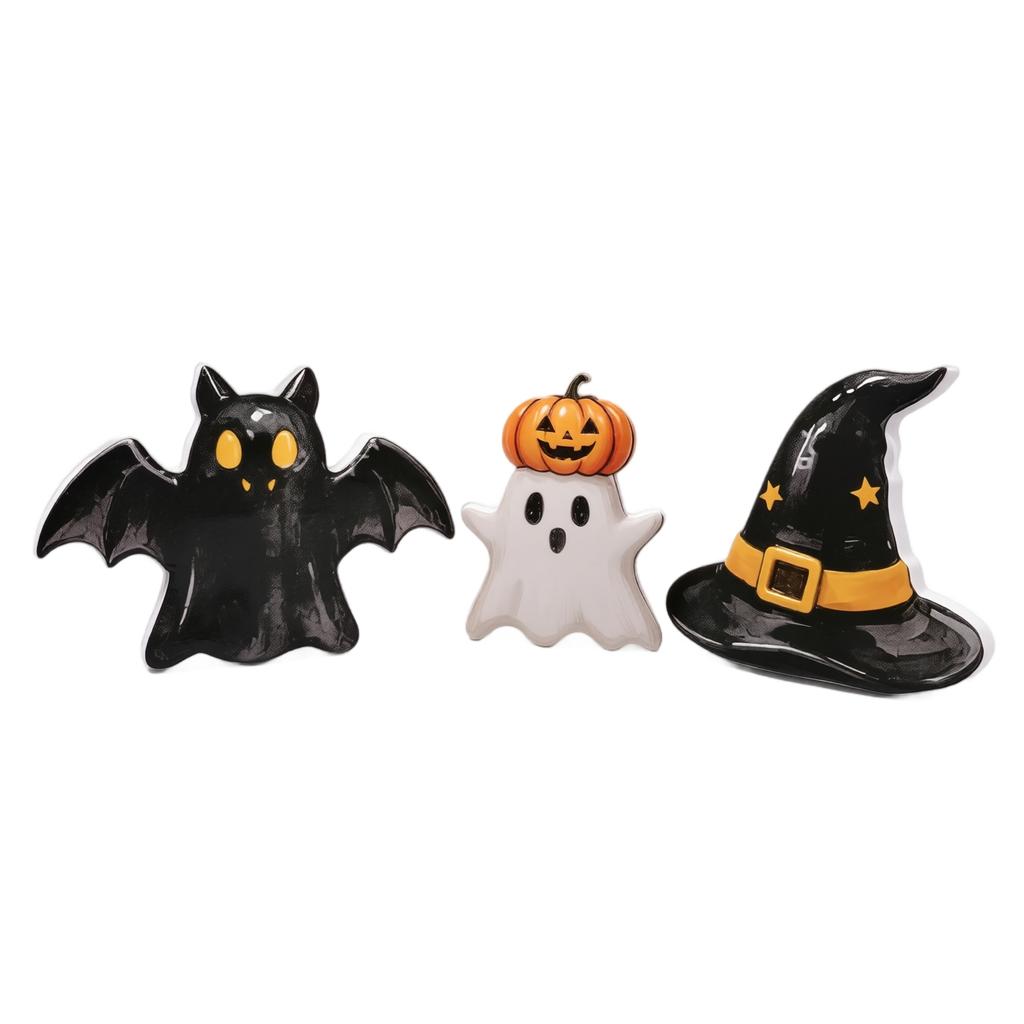 Halloween Graveyard Ghost Decorations 3pc Set Ghost Figures with Tombstones and Props for Indoor Outdoor Seasonal Display