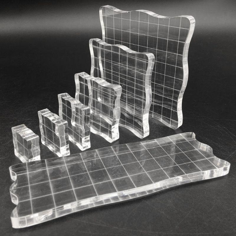 7pcs/set Transparent Acrylic Clear Stamp Block Pad Scrapbooking DIY Handmade Tool Edges Stamping