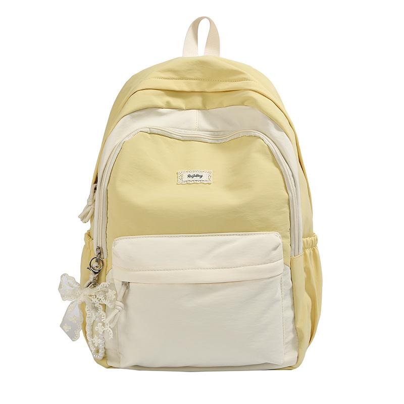 Schoolbag New Mori Ins Fresh and Sweet Retro Contrasting Color Backpack Junior High School Students Lightweight Travel Large Capacity Backpack