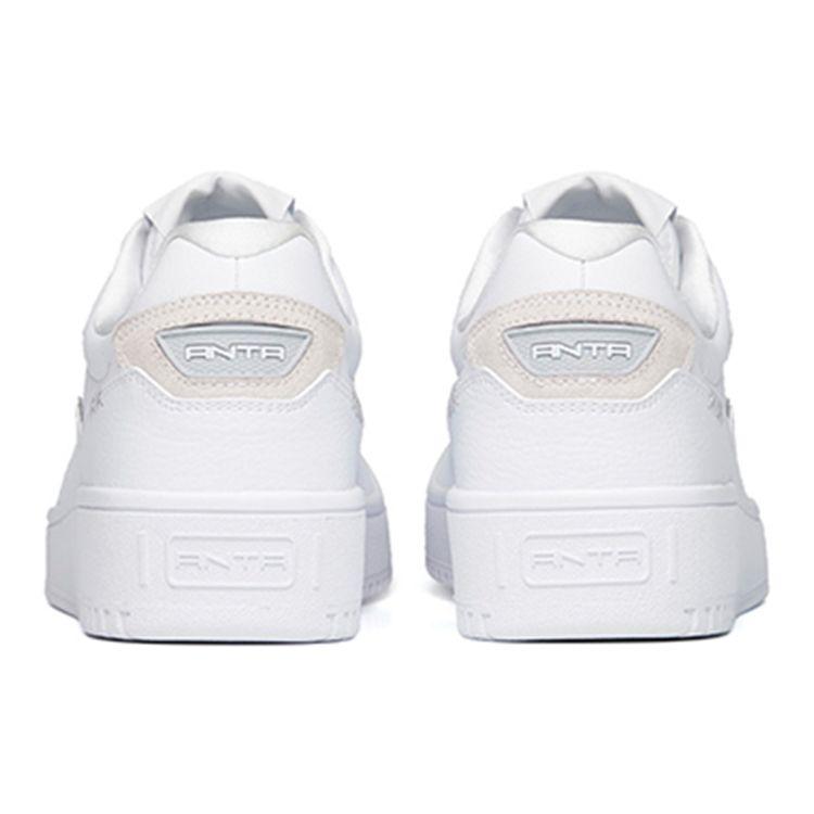 Anta Lifestyle Series Thick Sole Non-Slip Low-Top Skate Shoes Men Sneakers White Silver 912218066-2